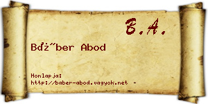 Báber Abod névjegykártya